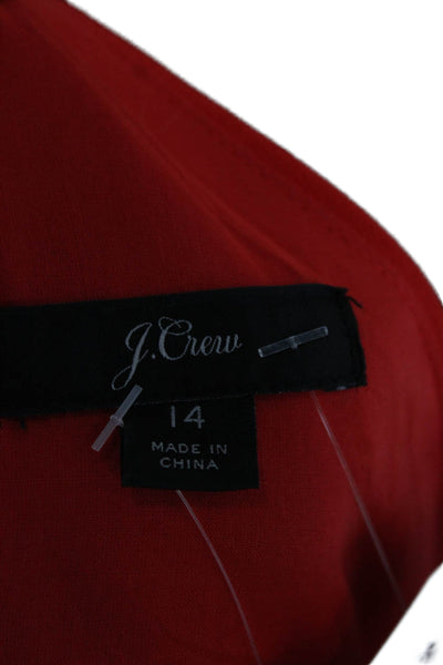 J Crew Women Red Sleeveless V-Neck Pants Set Tie Waist Size 14