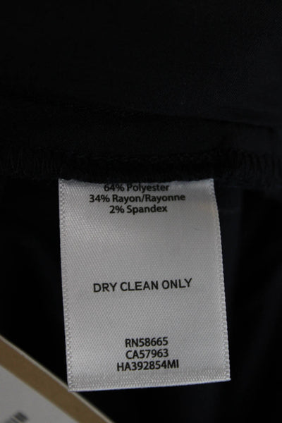 Halogen Womens Striped Double Breasted Blazer Pants Suit Set Navy Size L 16
