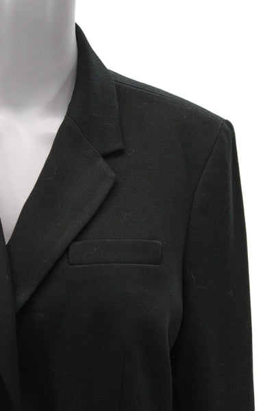 J Crew Womens Blazer Black Polyester Button Long Sleeve Size L