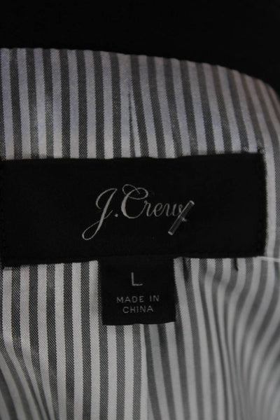 J Crew Womens Blazer Black Polyester Button Long Sleeve Size L