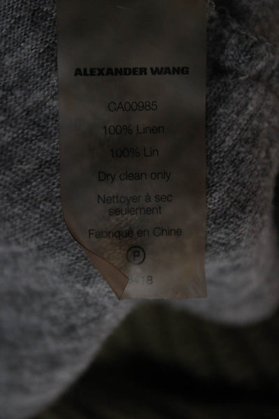 T Alexander Wang Women Basic Gray Linen Scoop Neck Sleeveless Tank Size M