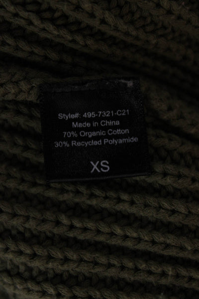 Jenni Kayne Women Cardigan V Neck Long Sleeve Green Organic Cotton Size XS