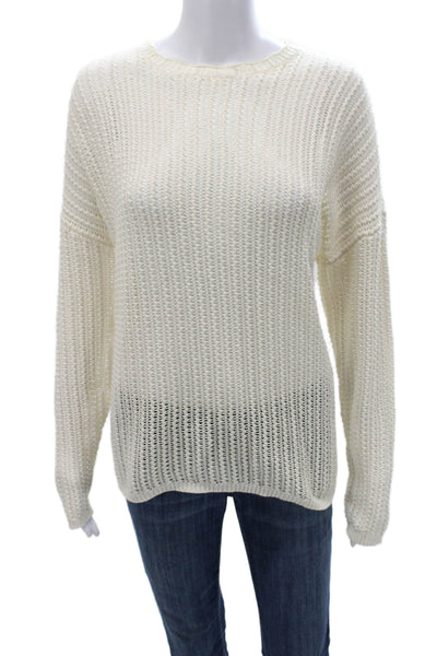 Rag & Bone Womens Pullover Sweater Ivory Crew Neck Long Sleeve Size S