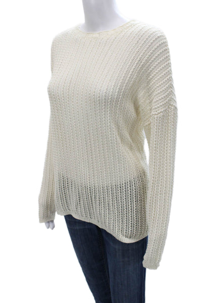 Rag & Bone Womens Pullover Sweater Ivory Crew Neck Long Sleeve Size S