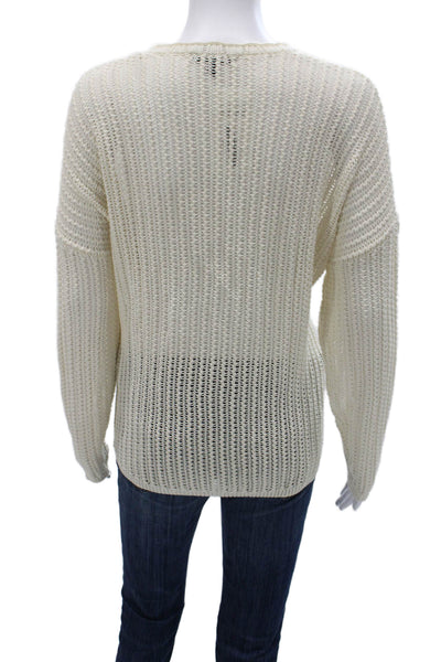 Rag & Bone Womens Pullover Sweater Ivory Crew Neck Long Sleeve Size S