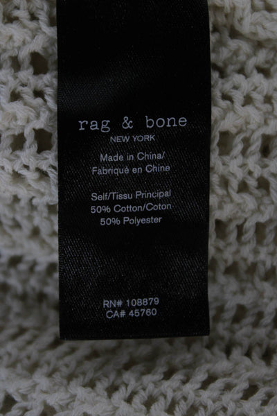 Rag & Bone Womens Pullover Sweater Ivory Crew Neck Long Sleeve Size S