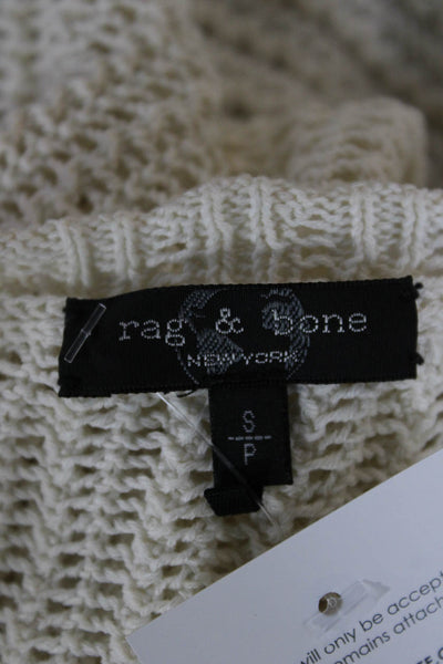 Rag & Bone Womens Pullover Sweater Ivory Crew Neck Long Sleeve Size S
