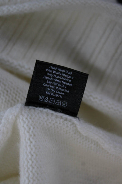 Jenni Kayne Women Ivory Pullover Sweater Crew Neck 40% Wool Long Sleeve Size L