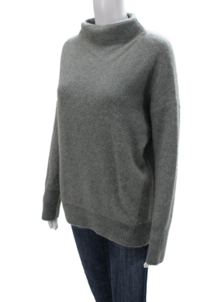 Vince Women Gray 100% Cashmere Mock Neck Pullover Sweater Long Sleeve Size S
