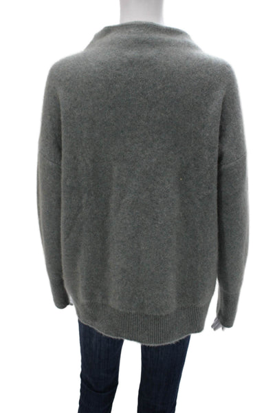 Vince Women Gray 100% Cashmere Mock Neck Pullover Sweater Long Sleeve Size S