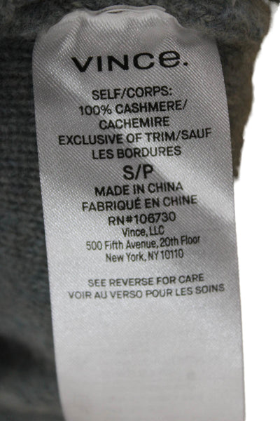Vince Women Gray 100% Cashmere Mock Neck Pullover Sweater Long Sleeve Size S
