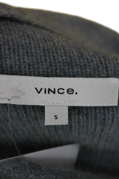 Vince Women Gray 100% Cashmere Mock Neck Pullover Sweater Long Sleeve Size S