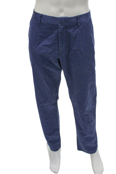Bonobos Mens Chino Pants Blue 100% Cotton Zip Fly 32 Inseam Size 35