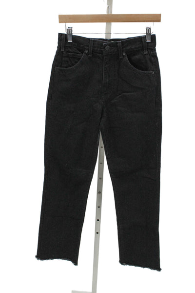 Nili Lotan Unisex Adults Straight Jeans Black Cotton High Rise Zip Size 26