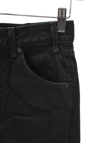 Nili Lotan Unisex Adults Straight Jeans Black Cotton High Rise Zip Size 26