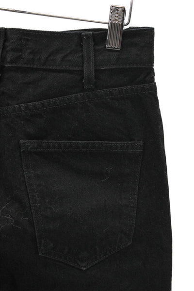 Nili Lotan Unisex Adults Straight Jeans Black Cotton High Rise Zip Size 26