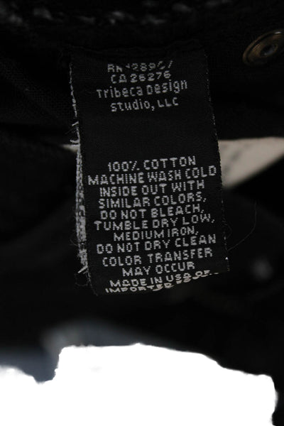 Nili Lotan Unisex Adults Straight Jeans Black Cotton High Rise Zip Size 26