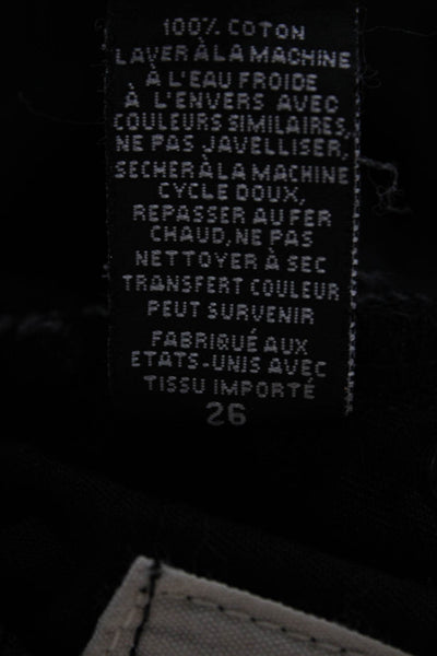 Nili Lotan Unisex Adults Straight Jeans Black Cotton High Rise Zip Size 26