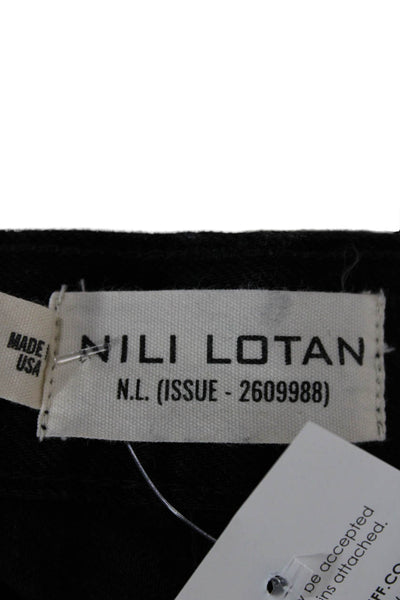 Nili Lotan Unisex Adults Straight Jeans Black Cotton High Rise Zip Size 26