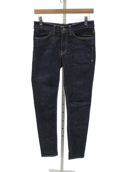 Imogene & Willie Unisex Adults Skinny High Rise Blue Button Cotton Jeans Size 26