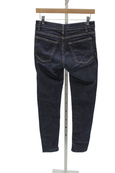 Imogene & Willie Unisex Adults Skinny High Rise Blue Button Cotton Jeans Size 26