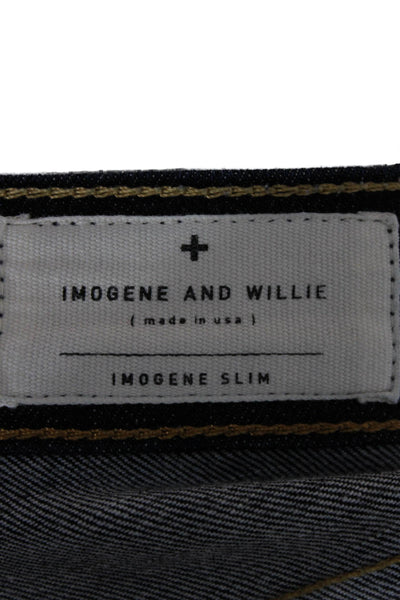 Imogene & Willie Unisex Adults Skinny High Rise Blue Button Cotton Jeans Size 26