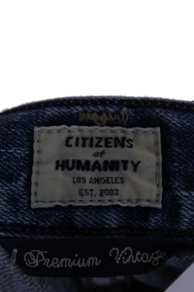 Citizens of Humanity Mens Tapered Distressed Blue High Rise Jeans Size 27