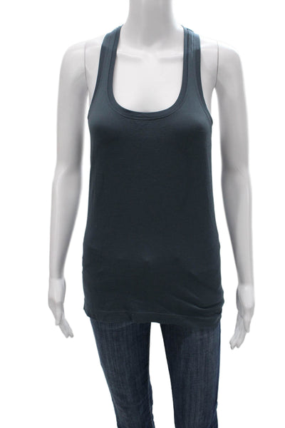 Lululemon Womens Textured Scoop Neck Racerback Active Tank Top Blue Size 6