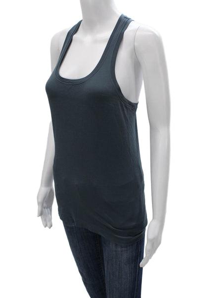 Lululemon Womens Textured Scoop Neck Racerback Active Tank Top Blue Size 6