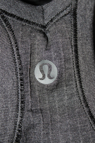 Lululemon Womens Textured Layered Racerback Active Tank Top Black Size 6