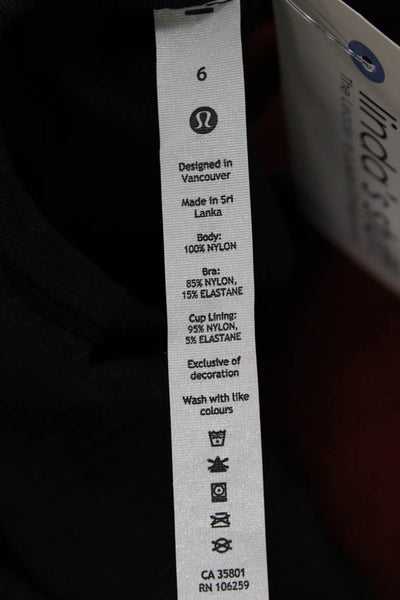 Lululemon Womens Textured Layered Racerback Active Tank Top Black Size 6