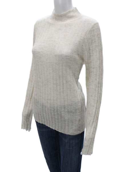 Madewell Womens Alpaca Blend Pullover Mock Neck Long Sleeve Beige Tall Size XL