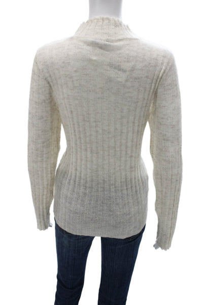 Madewell Womens Alpaca Blend Pullover Mock Neck Long Sleeve Beige Tall Size XL