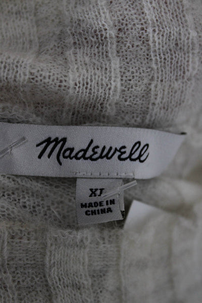 Madewell Womens Alpaca Blend Pullover Mock Neck Long Sleeve Beige Tall Size XL