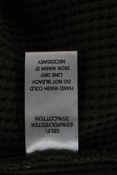 Mittoshop Womens Casual Pullover Top Green Crew Neck Long Sleeve Size S