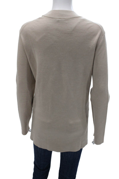 COS Womens Tunic Sweater Beige Mock Neck Long Sleeve 40% Wool Size M