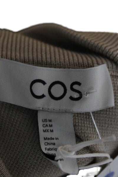 COS Womens Tunic Sweater Beige Mock Neck Long Sleeve 40% Wool Size M