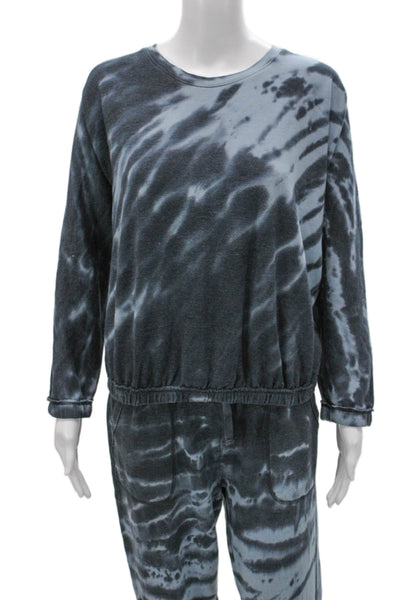 Splendid Unisex Adults Blue Tie Dye Pullover Sweatshirt Long Sleeve Size S