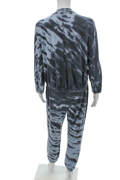 Splendid Unisex Adults Blue Tie Dye Pullover Sweatshirt Long Sleeve Size S