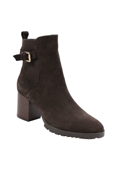 Blondo Womens Suede Block Heels Ankle Boots Shoes Dark Brown Size 9.5