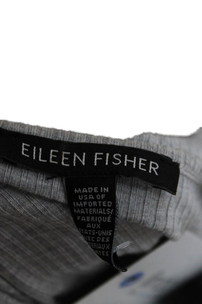 Eileen Fisher Womens Gray Striped Sheath Dress Long Tencel Half Sleeve Size XS
