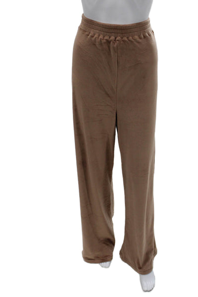 Skims Women Lounge Pants Brown Polyester Drawstring Size S