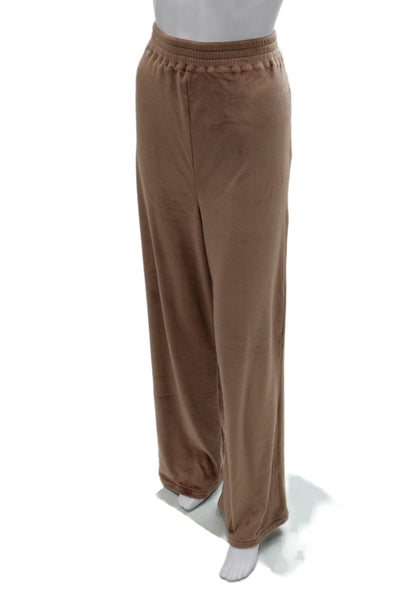 Skims Women Lounge Pants Brown Polyester Drawstring Size S