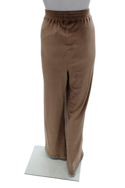Skims Women Lounge Pants Brown Polyester Drawstring Size S