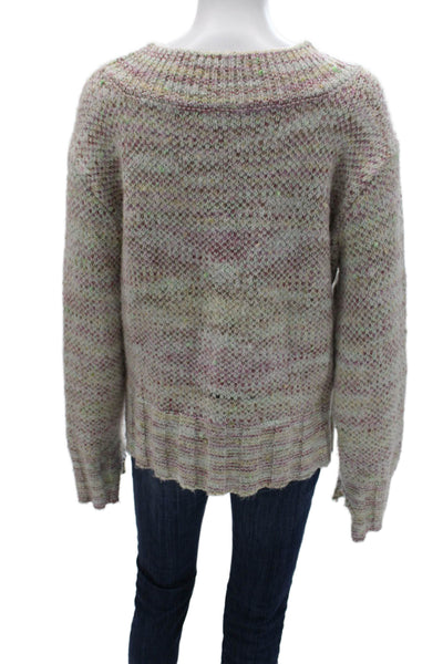 Free People Womens Pullover Sweater Multicolor Crew Neck Long Sleeve Size M