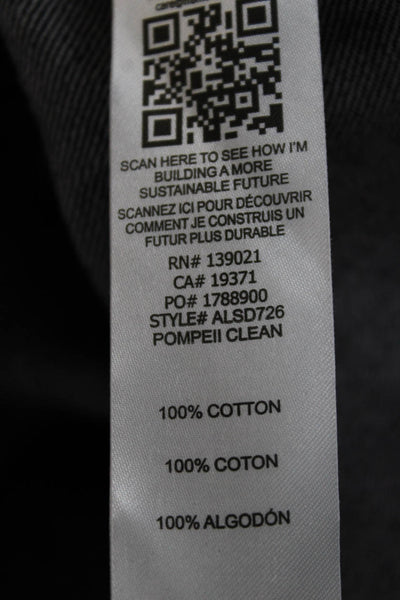 Frame Unisex Shirt Jacket Black Cotton Collared Button Long Sleeve Size M