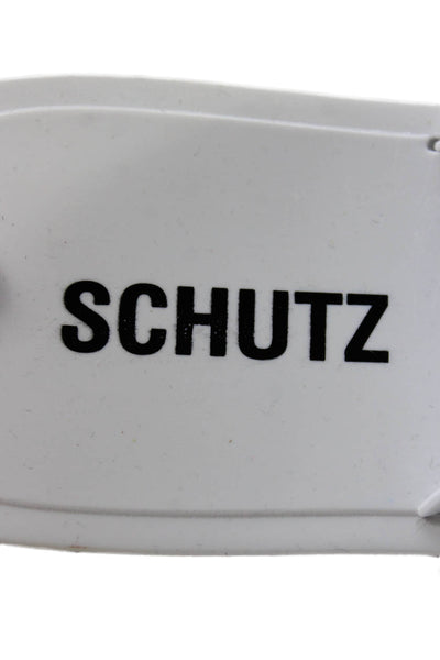 Schutz Womens Double Strap Studded Rubber Slide Sandals White Size 10