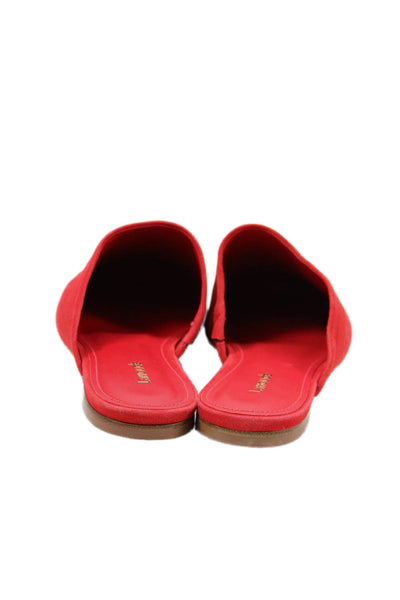 Larroude Womens Slip On Round Toe Suede Mules Red Size 10