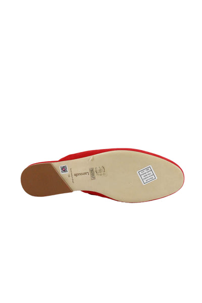 Larroude Womens Slip On Round Toe Suede Mules Red Size 10