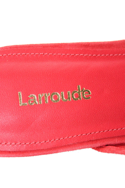 Larroude Womens Slip On Round Toe Suede Mules Red Size 10
